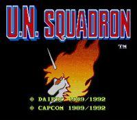 une photo d'Ã©cran de U.N. Squadron sur Nintendo Super Nes